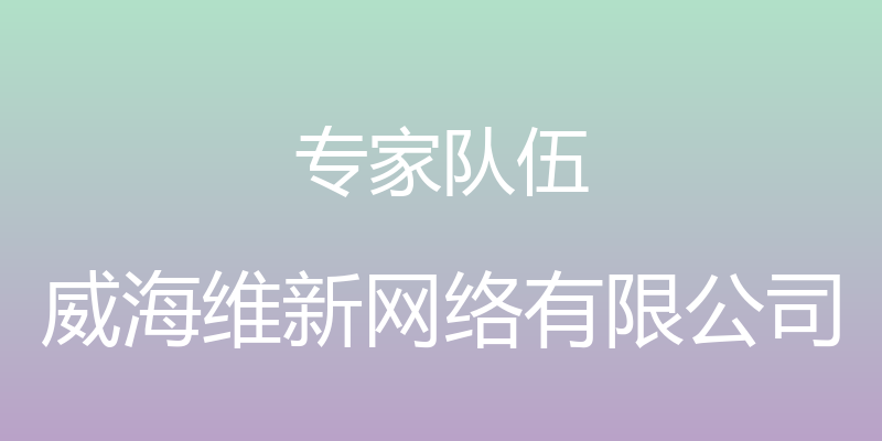 专家队伍 - 威海维新网络有限公司